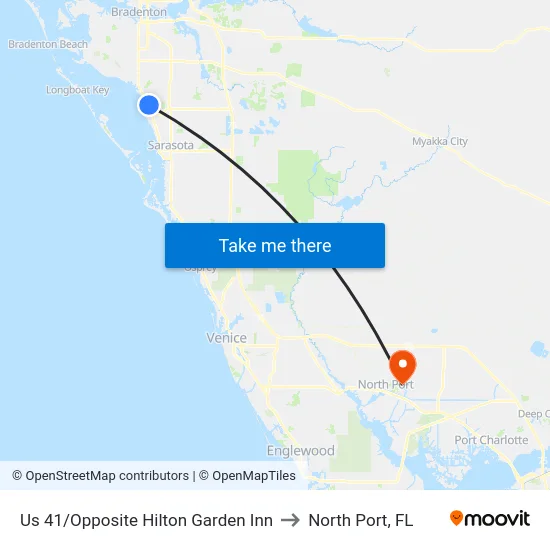 Us 41/Opposite Hilton Garden Inn to North Port, FL map