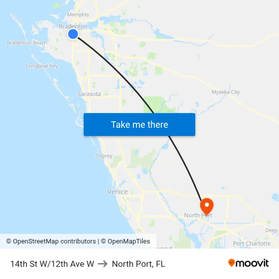 14th St W/12th Ave W to North Port, FL map