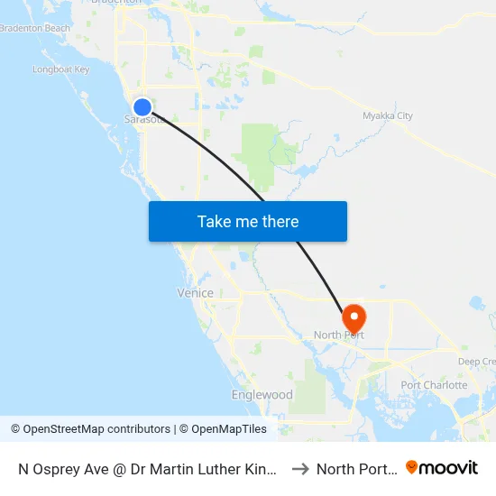 N Osprey Ave @ Dr Martin Luther King Jr Way to North Port, FL map