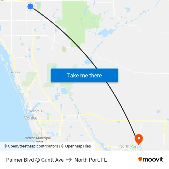 Palmer Blvd @ Gantt Ave to North Port, FL map