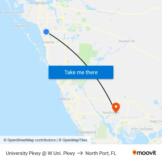 University Pkwy @ W Uni. Pkwy to North Port, FL map