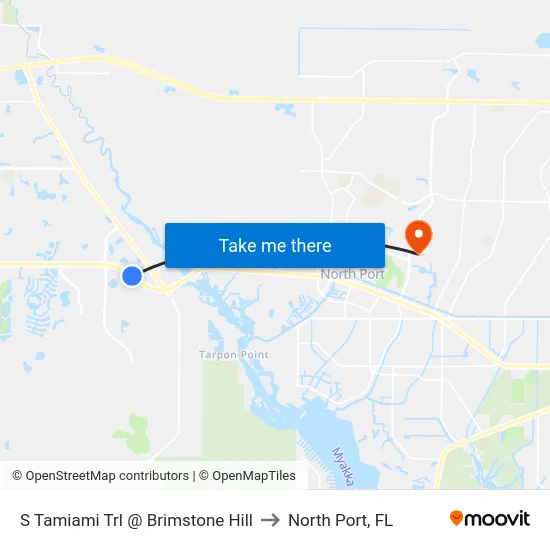 S Tamiami Trl @ Brimstone Hill to North Port, FL map