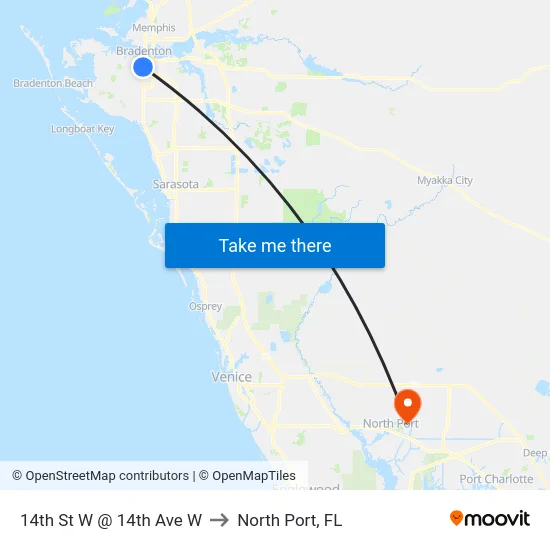 14th St W @ 14th Ave W to North Port, FL map
