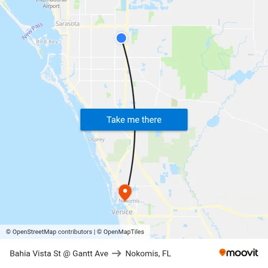 Bahia Vista St @ Gantt Ave to Nokomis, FL map