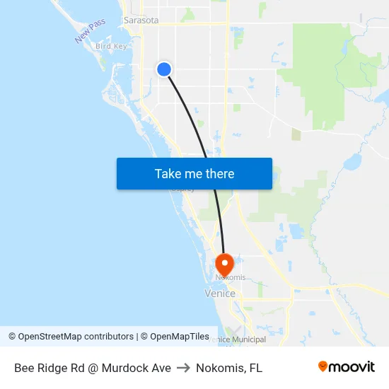 Bee Ridge Rd @ Murdock Ave to Nokomis, FL map