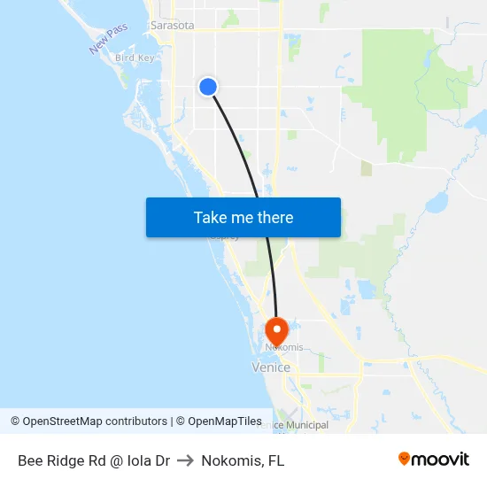 Bee Ridge Rd @ Iola Dr to Nokomis, FL map