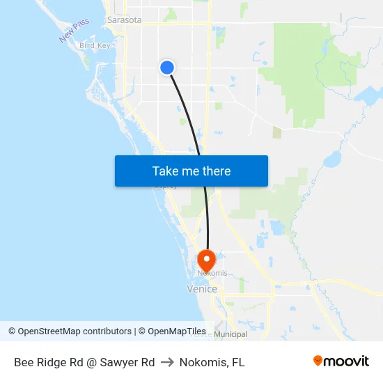 Bee Ridge Rd @ Sawyer Rd to Nokomis, FL map