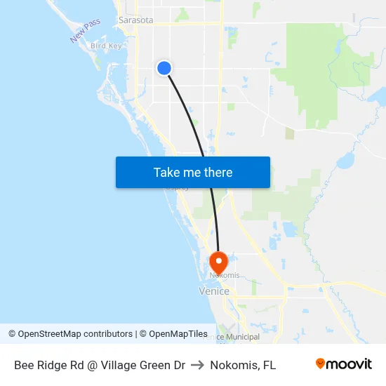 Bee Ridge Rd @ Village Green Dr to Nokomis, FL map