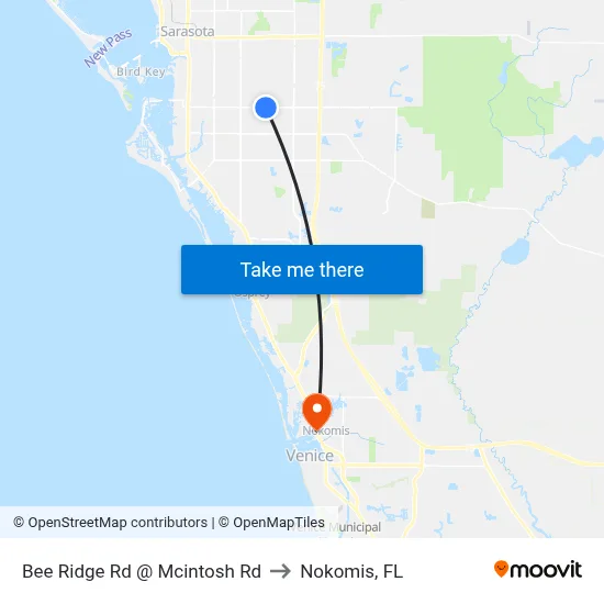 Bee Ridge Rd @ Mcintosh Rd to Nokomis, FL map