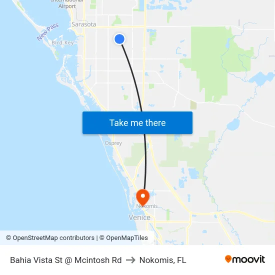 Bahia Vista St @ Mcintosh Rd to Nokomis, FL map