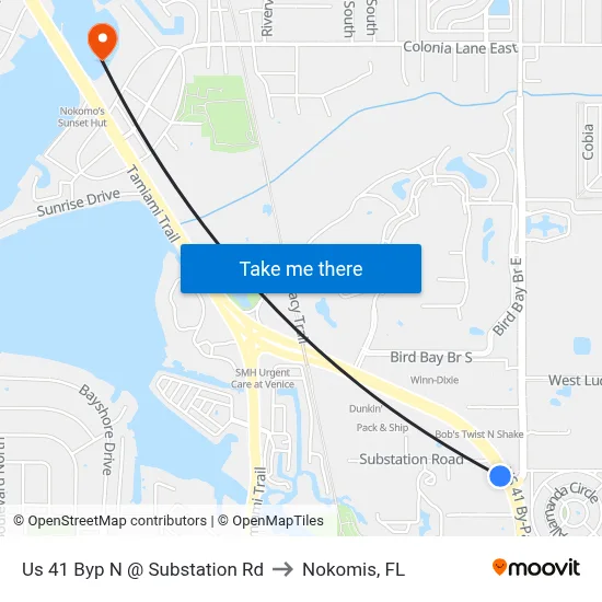 Us 41 Byp N @ Substation Rd to Nokomis, FL map