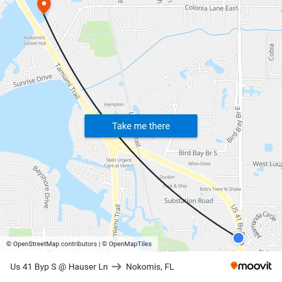 Us 41 Byp S @ Hauser Ln to Nokomis, FL map