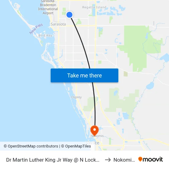 Dr Martin Luther King Jr Way @ N Lockwood Ridge Rd to Nokomis, FL map