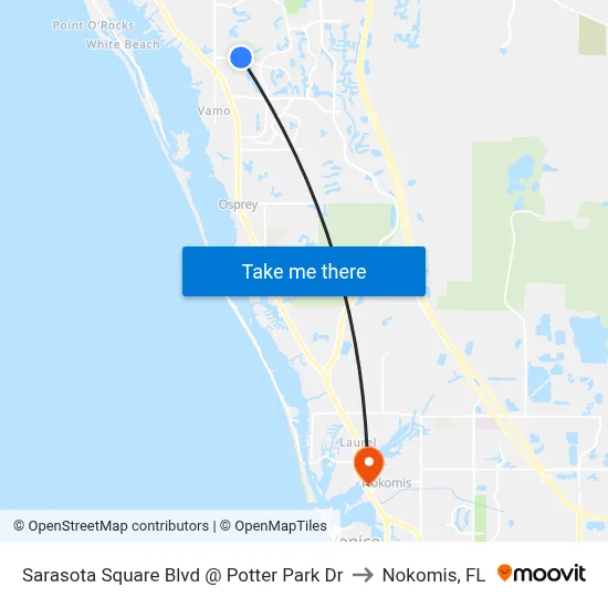 Sarasota Square Blvd @ Potter Park Dr to Nokomis, FL map