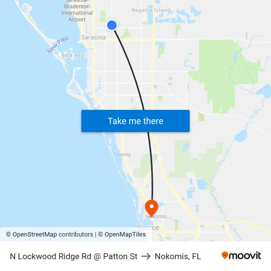 N Lockwood Ridge Rd @ Patton St to Nokomis, FL map