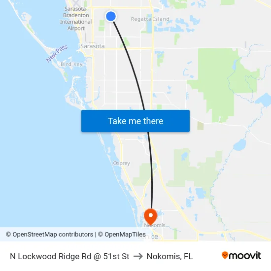 N Lockwood Ridge Rd @ 51st St to Nokomis, FL map