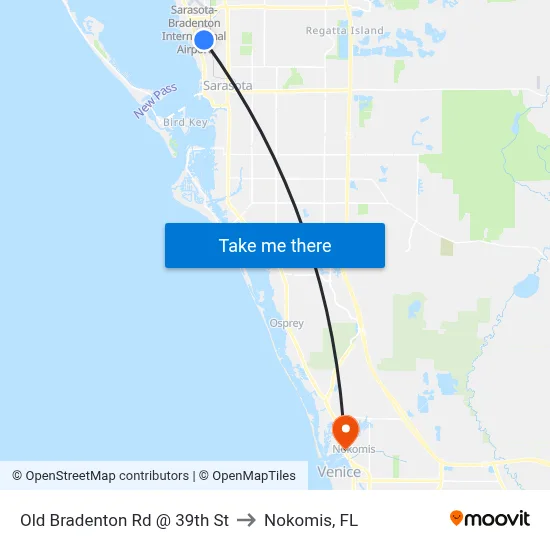 Old Bradenton Rd @ 39th St to Nokomis, FL map