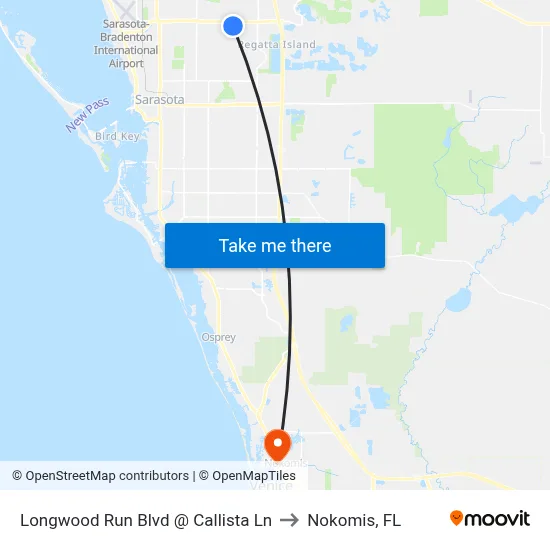 Longwood Run Blvd @ Callista Ln to Nokomis, FL map