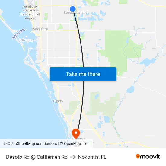 Desoto Rd @ Cattlemen Rd to Nokomis, FL map