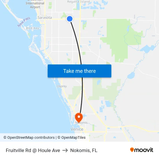 Fruitville Rd @ Houle Ave to Nokomis, FL map