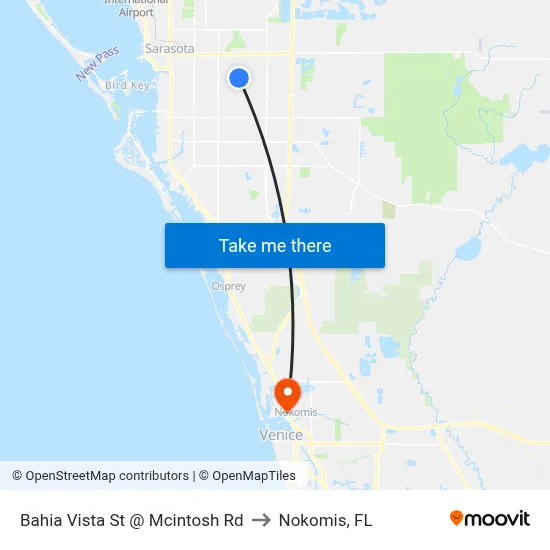 Bahia Vista St @ Mcintosh Rd to Nokomis, FL map