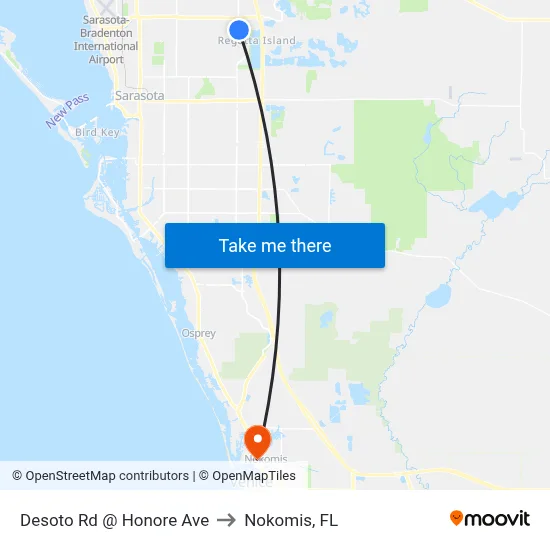 Desoto Rd @ Honore Ave to Nokomis, FL map