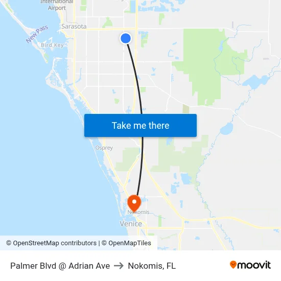 Palmer Blvd @ Adrian Ave to Nokomis, FL map