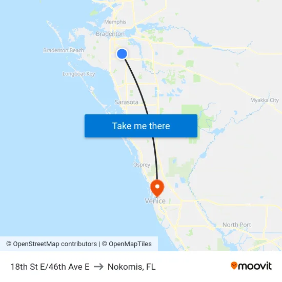 18th St E/46th Ave E to Nokomis, FL map