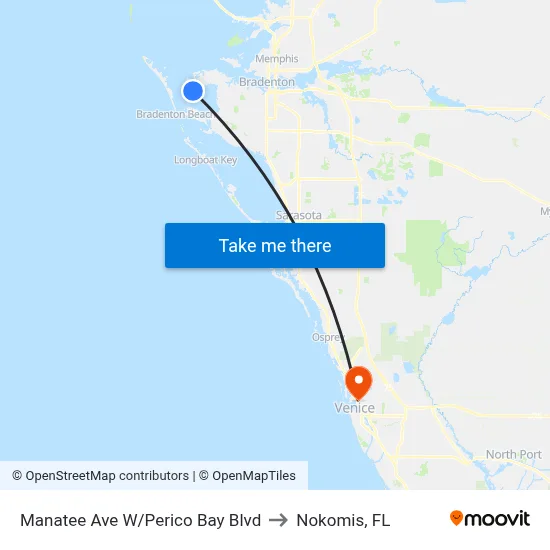 Manatee Ave W/Perico Bay Blvd to Nokomis, FL map
