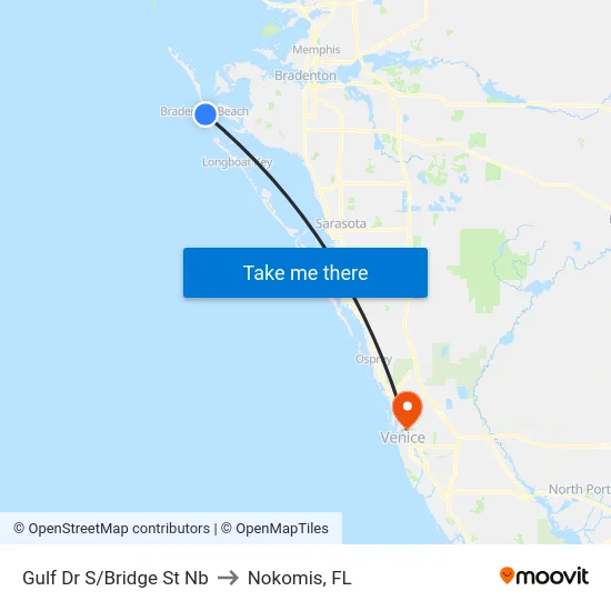 Gulf Dr S/Bridge St Nb to Nokomis, FL map