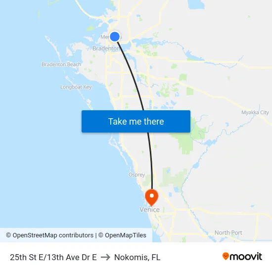 25th St E/13th Ave Dr E to Nokomis, FL map