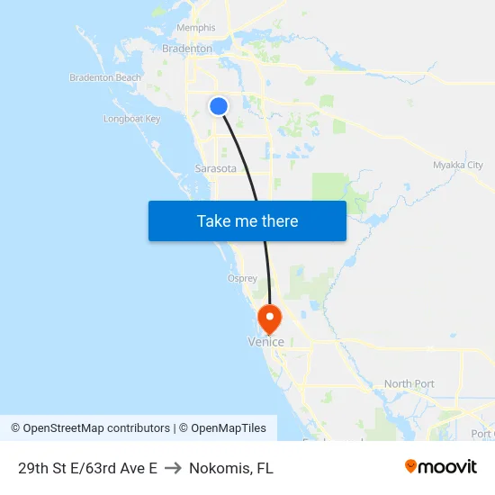 29th St E/63rd Ave E to Nokomis, FL map