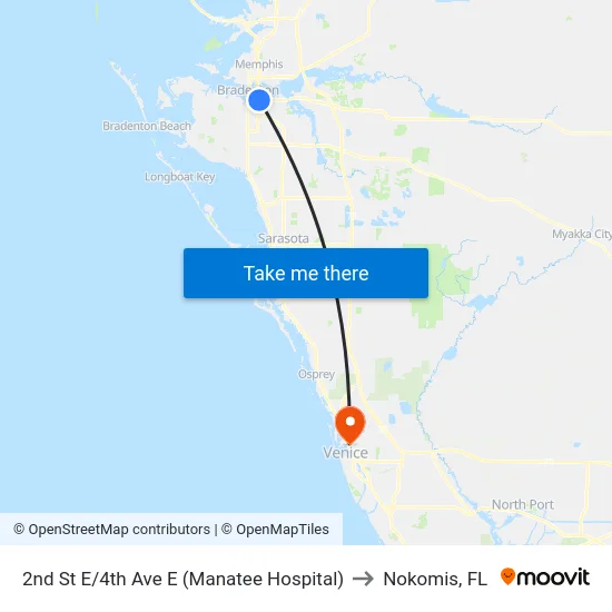 2nd St E/4th Ave E (Manatee Hospital) to Nokomis, FL map