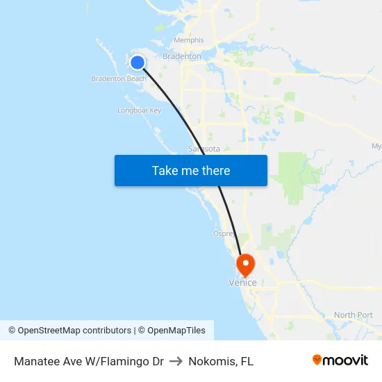 Manatee Ave W/Flamingo Dr to Nokomis, FL map