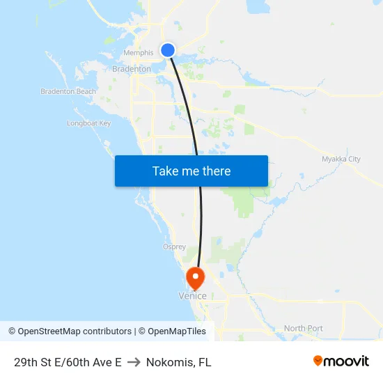 29th St E/60th Ave E to Nokomis, FL map