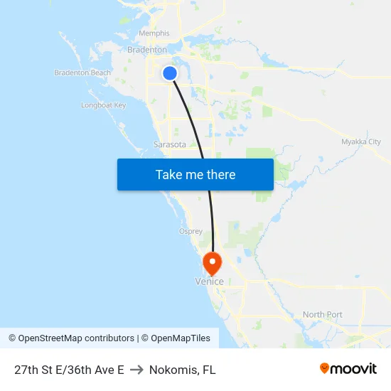 27th St E/36th Ave E to Nokomis, FL map