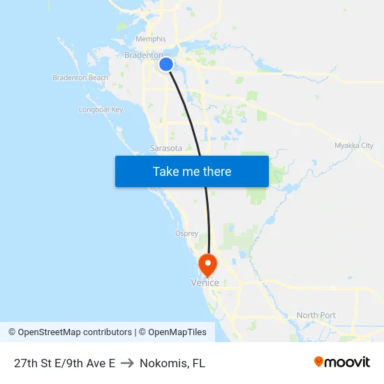 27th St E/9th Ave E to Nokomis, FL map