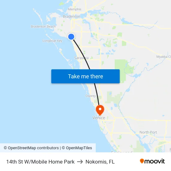 14th St W/Mobile Home Park to Nokomis, FL map