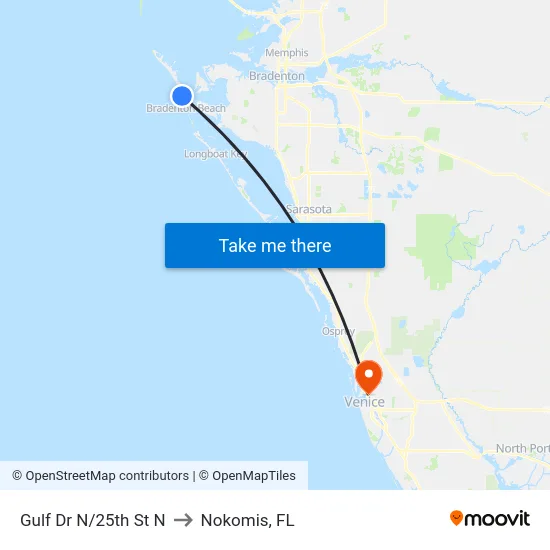 Gulf Dr N/25th St N to Nokomis, FL map