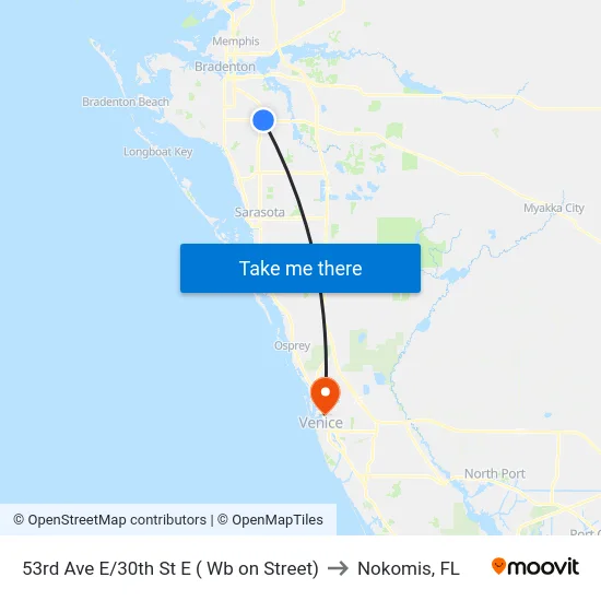 53rd Ave E/30th St E ( Wb on Street) to Nokomis, FL map