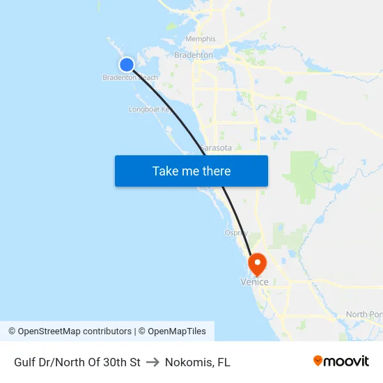 Gulf Dr/North Of 30th St to Nokomis, FL map