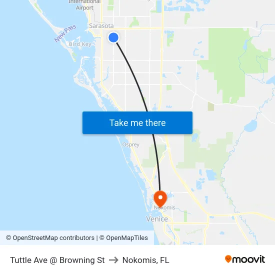 Tuttle Ave @ Browning St to Nokomis, FL map
