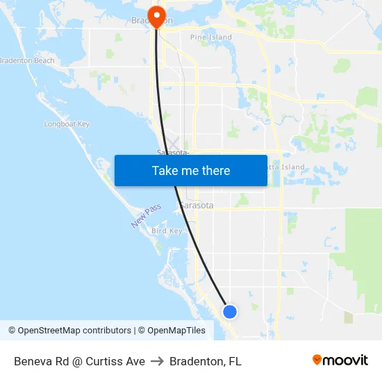 Beneva Rd @ Curtiss Ave to Bradenton, FL map
