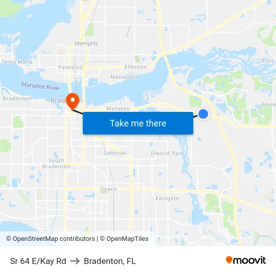 Sr 64 E/Kay Rd to Bradenton, FL map