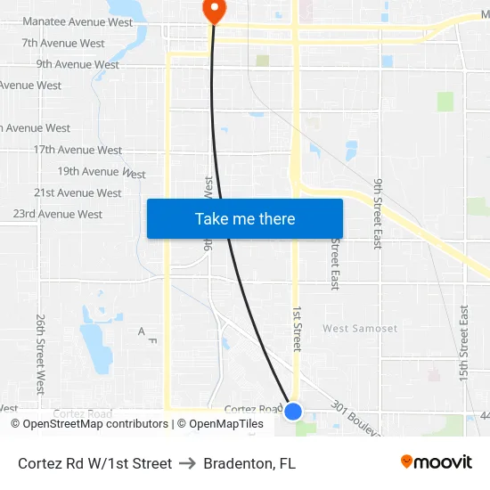 Cortez Rd W/1st Street to Bradenton, FL map