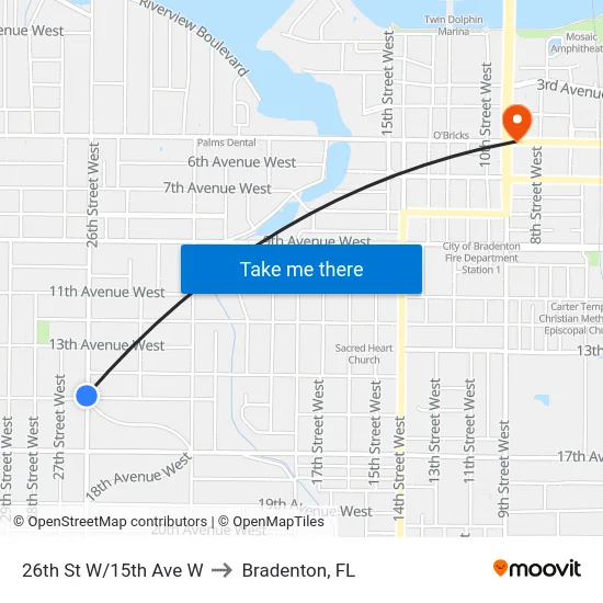 26th St W/15th Ave W to Bradenton, FL map