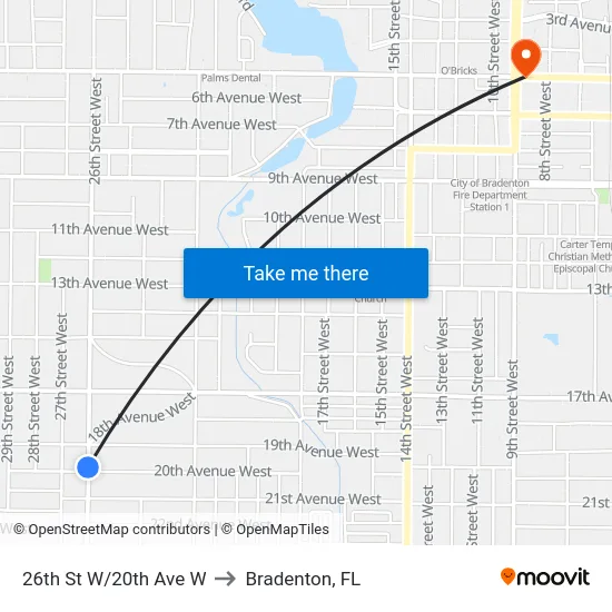 26th St W/20th Ave W to Bradenton, FL map