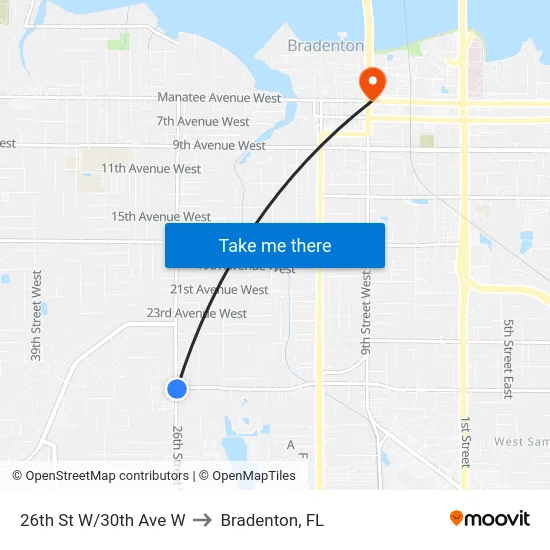 26th St W/30th Ave W to Bradenton, FL map
