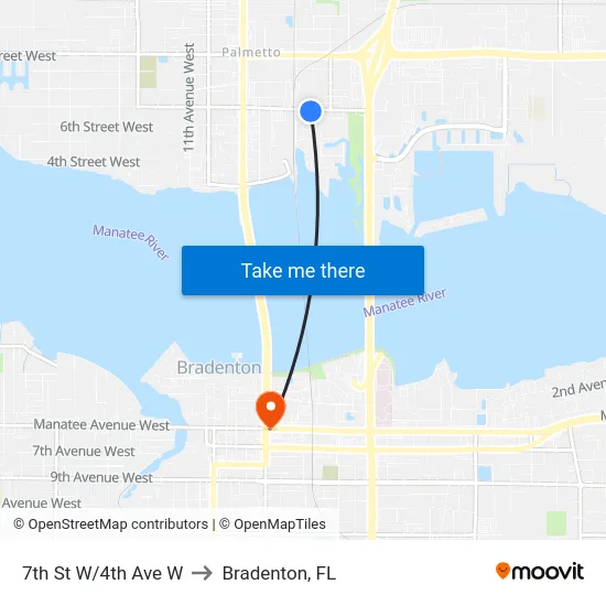 7th St W/4th Ave W to Bradenton, FL map