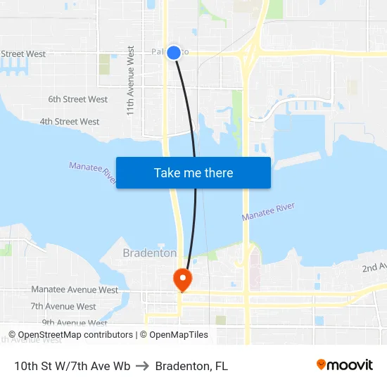 10th St W/7th Ave Wb to Bradenton, FL map